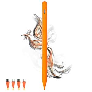 Stylus Pens for Touch Screens Power-Display Tablet Pen POM Tip Magnetic Digital Touch Pen Compatible with iPhone/iPad/Lenovo/and Other iOS/Android Smartphone and Tablet Devices (Orange)