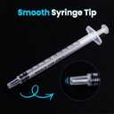 60 PCS 1ml Syringe with Cap for Liquid,Oral Syringes without Needle for Medicine Dropper, Colostrum Collect, Feeding Pets, Liquid Measuring, Individually Sealed, Luer Slip