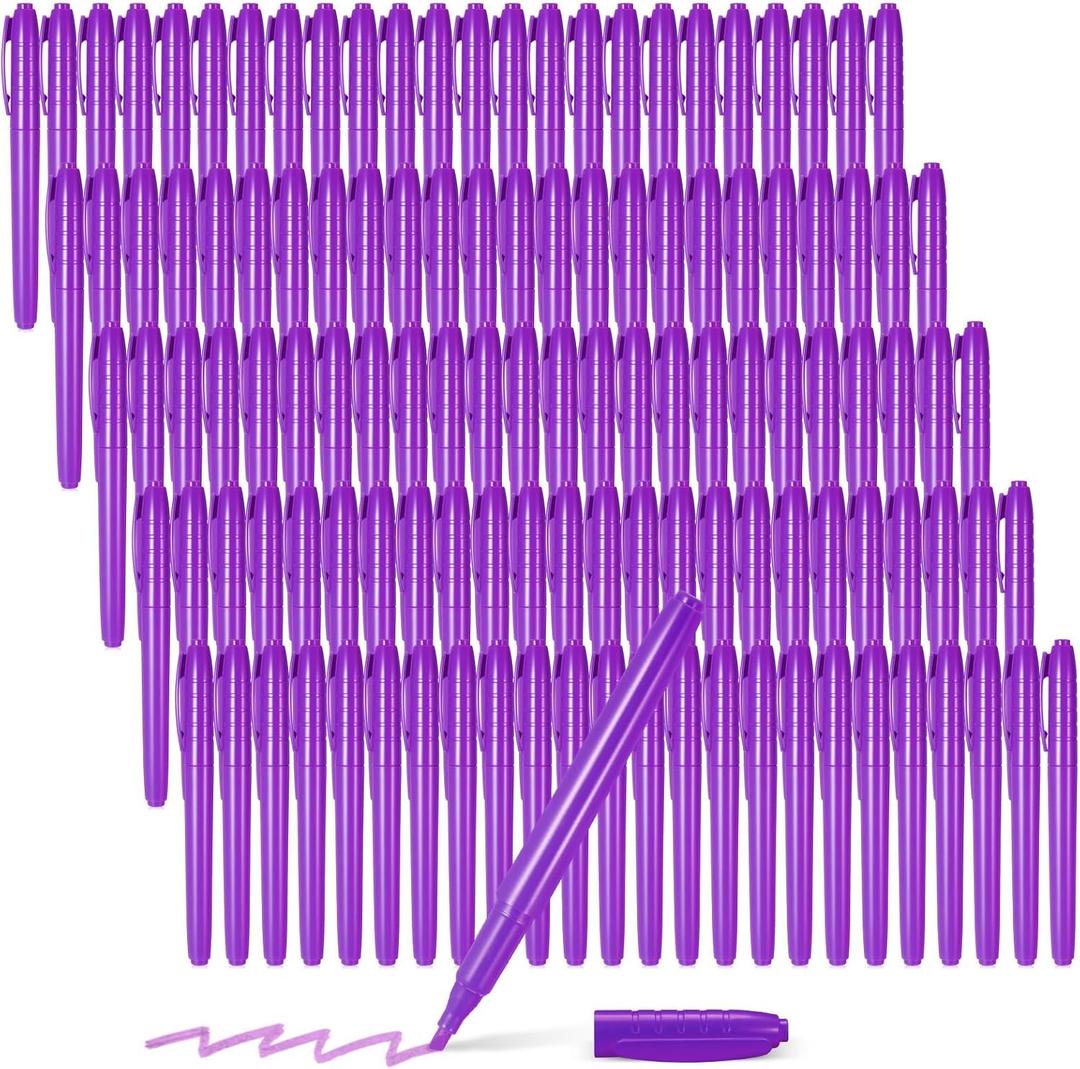 Fuutreo 180 Pcs Highlighters Bulk Bright Color Highlighter Dry Quickly Safe Chisel Tip Highlighter Marker for Adults Kids Home School Office (Purple)