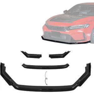Front Lip Splitter Glossy Black for Honda Civic Type-R FL5 2023-2026 | JDM Style Air Dam Chin Spoiler,Easy Installation,Perfect Fit