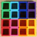 BLUE GINKGO Silicone Rainbow Blocks  [16 PC] Giftable Soft Blocks for Kids, BPA-Free Montessori Stacking Toy with Sorting Tray (Vibrant)