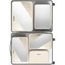 EZZNTIAL Packing Cubes for Travel, Suitcase Essentials Organizer Bags Set for Luggage, Road Trip Travel Accessories in 4 Sizes (Extra Large, Large, Medium, Small), Suitable for 20-inch suitcase Cream., Pack of 3