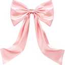 Big Pink Bow Decor for Room 24 x 42 Inches Satin Ribbon Bow Coquette Room Decor Giant Bow for Birthday Party Backdrop Wall Decor Pastel Pink Hanging Wall Decor for Ballerina Girl
