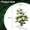 3FT Artificial Hydrangea Tree 2 Pack, Realistic Faux Hydrangea Plants in Pot with White Flowers, Lifelike Faux Greenery Home Indoor Outdoor Front Porch Garden or Wedding, White
