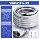 Liquid Tight Conduit 1-1/2inch 25FT,Flexible Non-Metallic Liquid Tight Flex Electrical Conduit and Connector Kit with 5 Straight and 3 90-Degree Conduit Connector Fittings