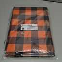 Smiry Rectangle Table Cloth, Waterproof Vinyl Tablecloth with Flannel Backing, Wipeable Buffalo Plaid Table Cover for Dining, Indoor and Outdoor (Orange & Black, 52"x70")