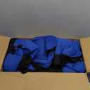 BDK PolyPro Car Seat Covers Full Set in Blue on Black, Front and Rear Split Bench Seat Covers for Cars, Easy to Install Car Seats Cover Set and Accessories for Auto Trucks Van SUV - Blue