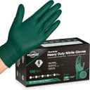 TitanFlex Heavy Duty Nitrile Gloves, 6 Mil Dark Green Raised Diamond Texture, Mechanic Disposable Gloves, Latex Free (Medium)