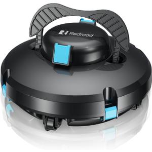 Redroad S1 Cordless Pool Vacuum Robot, Pool Vacuum Lasts 130 Mins, Self-Parking, Ideal for Above/In-Ground Flat Pools up to 1100 sq.ft, Maximum Climbing Angle 18 Degrees