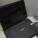 17.5" Portable DVD Player with 15.6" Large HD Screen, 6 Hours Rechargeable Battery, Support USB/SD Card/Sync TV and Multiple Disc Formats, High Volume Speaker, Black