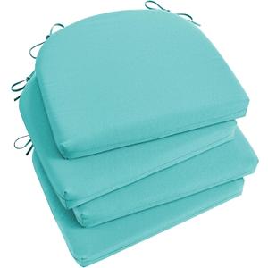 Basic Beyond Outdoor Chair Cushions Set of 4, Outdoor Cushions for Patio Furniture, Water Resistant Patio Chair Cushions with 2 Ties, 17x16x2, Teal