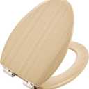 Toilet Seat, Slow Close, Premium Moulded Wood, Quick Release, Nordic Light Oak Look, PIKLiDS, Laminated Woodgrain Finish (Elongated)