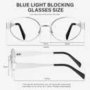 Oval Blue Light Blocking Glasses For Women Y2K Retro 90s Skinny Metal Frame Eye Protect Computer Eyeglasses