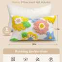 Lumbar Pillow Covers 12x20 - Tufted Decorative Throw Pillow Cover with Zipper for Couch Sofa Bed Living Room Aesthetic Soft Spring Summer Farmhouse Oblong Pillowcase, Five Color Flower