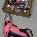 Hi-Spec Small Electric Screwdriver, Mini Drill Set, Rechargeable 3.6V Cordless Screwdriver with 26 Driver Bits, Power Tool for Small Projects & Home Use, Pink