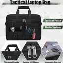 RAINSMORE Tactical Laptop Bag for Men 15.6/17.3 Inch Military Laptop Briefcase with MOLLE Large Business Travel Messenger Bag