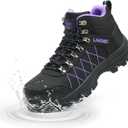 Waterproof Steel Toe Boots for Women Wide Width Non Slip Work Shoes Lightweight Slip Resistant Safety Toe Sneakers Indestructible Construction Composite Toe Footwear (Black, Purple, 11)