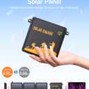 15W Small Portable Solar Panel Chargers (5V/3.0A USB-A/USB-C), IP65 Waterproof Foldable Solar Panel with Large Storage,Backpack Solar with 2 Carabiner for Camping,Hiking, Cell Phone,Tablet