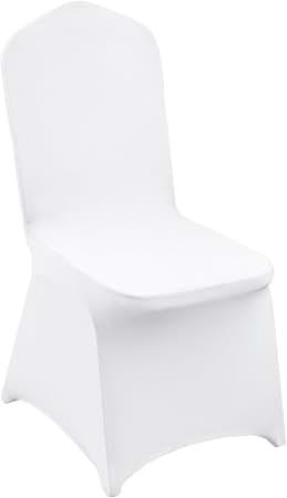 VEVOR 100 Pcs White Chair Covers Polyester Spandex Chair Cover Stretch Slipcovers for Wedding Party Dining Banquet Flat-Front Chair Covers, 
Product Dimensions	16.9"D x 19.3"W x 16.1"H