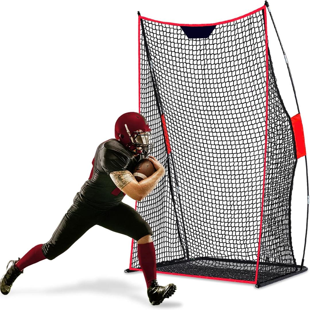 Football Training Net for Punting Snapping and Throws 4x7ft Field Goal Practice Equipment with Stability Sandbags and Stakes Portable Net for High School Players Outdoor