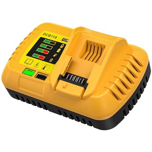 8A DCB118 Fast Charger for DeWalt Batteries | Compatible with DEWALT Batteries 12V, 20V MAX & 60V MAX | DCB118 Replacement 60V Fast Charger