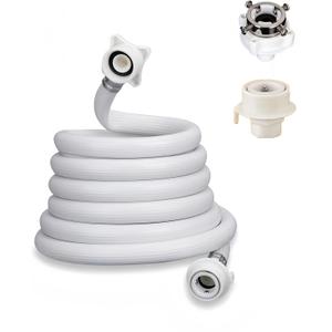 SUIGETSU Washing Machine Hose 10FT - Anti-Burst PVC Water Supply Line with Quick Connect Adapter & Brass Nuts, Universal Fit for LG Samsung Whirlpool Maytag (118inches)