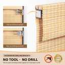 LazBlinds No Tools No Drill Cordless Bamboo Roman Shades, Privacy Window Treatment, Roll Up Bamboo Blinds for Windows 22.5'' W x 64'' H, Natural