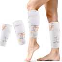 Organic Cotton Moisturizing Leg Wraps for Dry Cracked Skin Applying Oil/Lotion/Cream/Ointment, Hydrate Smoothe Soften Skin, Adjustable Castor Oil Packs Sleeve for Leg/Calf, Waterproof & Anti Oil Leak (Large-circumference: 15.8-18.2 Inch(40-47cm))