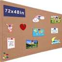 Large Bulletin Board - 72 X 48 inches Decorative Felt Pin Board - 6' x 4' Cork Board Alternative for Wall - Foldable Picture Board Self-Adhesive Prayer Board with 30 Pushpins - Ginger Yellow