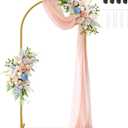 6.6 ft Metal Arch Backdrop Stand, Gold Wedding Arch Stand with Ground Nails, Balloon Arched Backdrop for Wedding, Baby Shower, Birthday Party, Photography, Garden Floral, Ceremony Decor