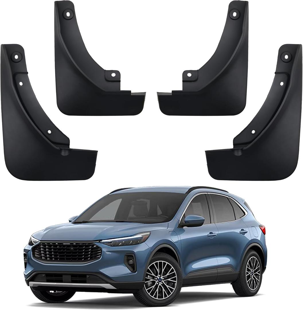 Mud Flaps Compatible with 2020 2021 2022 2023 2024 2025 Ford Escape Accessories All Weather Fender Guard Mudguards Sediment Protection No Need to Drill Holes