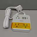 TESSAN Ultra Thin Flat Extension Cord 5 FT, Slim Power Strip with USB Ports (1 USB-C), Surge Protector Flat Plug Wall Charger with 3 Outlets for Office, School, Dorm Room Essentials (Grey White)