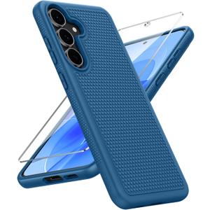FNTCASE for Samsung Galaxy S25 FE Case: Shockproof Protective Lightweight with Screen Protector Duty Rugged Cell Phone Cover Non Slip | Military Grade Drop Protection for S25FE(Blue, 6.7inches)