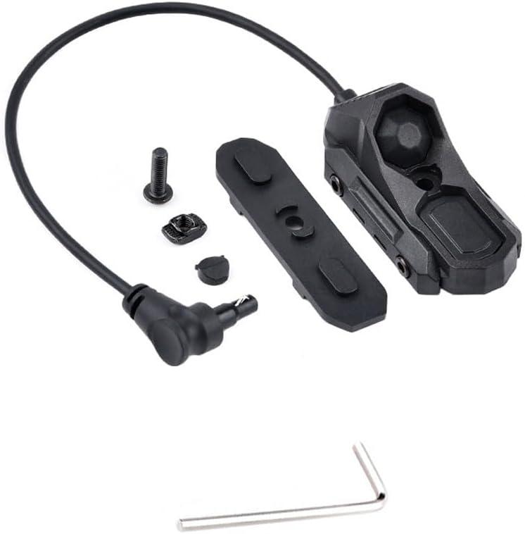 Tactical Modular Wire Dual Button Remote Activation Pressure Switch for M600/M300 Series Scout Flashlight and Light (Crane Laser Plug, Black)