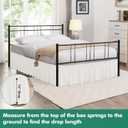 Biscaynebay Wrap Around Bed Skirts with Split Corners for Queen Beds 15" Drop, Ivory Adjustable Elastic Dust Ruffles Easy Fit Wrinkle Resistant Silky Luxurious Fabric Machine Washable