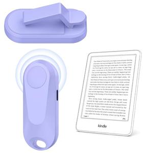 DATAFY [Case-Friendly] Page Turner for Kindle Paperwhite Oasis Kobo eReaders, Camera Camcorder Remote Controls, Page Turner Clicker for ipad Tablets Reading Novels with Wrist Strap Storage Bag Purple