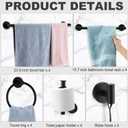 Gisafai 20 Pcs Black Bathroom Accessories Hardware Set Towel Racks for Bathroom SUS304 Stainless Steel 23.6 Inch Brushed Towel Bar Ring Toilet Paper Holder Robe Hooks for Wall Mounted