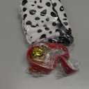 Dansydaisy 3 Pcs Dalmatian Small Dog Costume Set Cute Dalmatian Dog Poncho Headband and Red Collar with Bell Animal Print Cosplay Costumes Soft Coat for Pet Daily Holiday Dress up Accessories