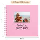 Scrapbook 8x8 Inch DIY Scrapbook Album Hardcover Kraft Paper 40 pages/20 sheets, Perfect for 4x6 / 5x7 Photos, Customizable Memory Book for Family, Wedding & Guest Book, Pink