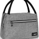 opux Lunch Bag for Women, Insulated Lunch Box Tote for Girls Work Adult School, Small Reusable Cooler Bag Lunch Container Food Tote for Travel Picnic, Fits 11 Cans, Heather Grey