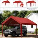 10 x 20 Ft Carport Replacement Cover, Heavy Duty Outdoor Car Tarp Canopy, Waterproof & UV Protected Tear Oxford Tarp with Ball Bungees (Frame is Not Included)