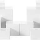 Thyle Jewelry Acrylic Risers Square Cube Display Nesting Risers Figure Stand with Hollow Bottoms Display Stand Shelf for Cosmetics Food Collectibles Perfume, 6 Sizes(White,12 Pcs)