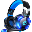 VersionTECH. G2000 Gaming Headset for PS5 PS4 Xbox One Controller,Bass Surround Noise Cancelling Mic, Over Ear Headphones with LED Lights for Mac Laptop Xbox Series X S Nintendo Switch NES PC Games