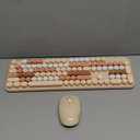 FOPETT Wireless Keyboard and Mouse Combo, 105 Keys Full-Sized 2.4 GHz Round Keycap Colorful Keyboards, USB Receiver Plug and Play, for Windows, Mac, PC, Laptop, Desktop (Milkteacolorful)