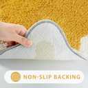 Uphome Yellow Bathroom Rugs Set Scalloped Non-Slip Cute Bathroom Mats Sets 3 Piece with U-Shaped Contour Absorbent Plush Microfiber Bath Rugs Washable Fun Aesthetic Floor Mats for Sink Tub Toilet