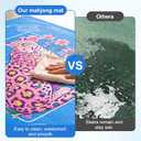 Mahjong Mat for Table 33"x33", Leopard Blue Mahjong Mats Non-Slip Rubber