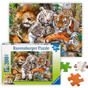Ravensburger - Big Cat Nap - 200 Piece Jigsaw Puzzle - Stunning Imagery of The Worlds Feline Apex Predators - Lions, Tigers & More - Premium Quality - Ideal Gift - Screen-Free Fun - Children Ages 8+