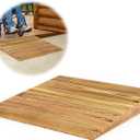 Wooden Threshold Ramp for Home Steps, 4" Rise Doorway Ramp with Non-Slip Grooves, Door Ramp for Wheelchair/Walker/Cart/Scooter, (31.4 W*4.0" H, Solid Wood, 600LBS Capacity)