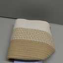 13"x10"x9" Cotton Rope Storage Basket, Woven Baskets with Handles for Organizing Home Office, Shelves, Nursery, Laundry, and Toys,Empty Gift Basket (Khaki/White, 1 Pack)