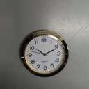 Hicarer 2-1/8 Inch (55 mm) Quartz Clock Insert, Zinc-Alloy Metal Case, Arabic Numeral, White Face (Gold)